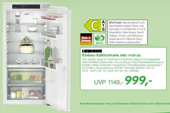 EP LIEBHERR Einbau-Kühlschrank IRBC 4120-22 Angebot