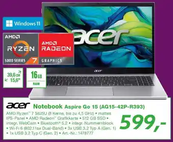 EP acer Notebook Aspire Go 15 (AG15-42P-R393) Angebot