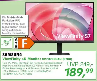 EP SAMSUNG ViewFinity 4K Monitor S27D700EAU (S70D) Angebot