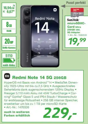 EP Redmi Note 14 5G 256GB Angebot