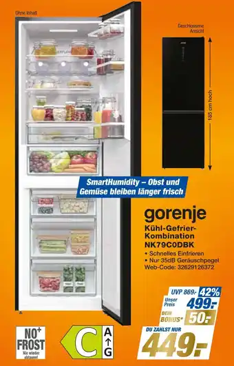Expert Gorenje kühl-gefrier-kombination nk79c0dbk Angebot