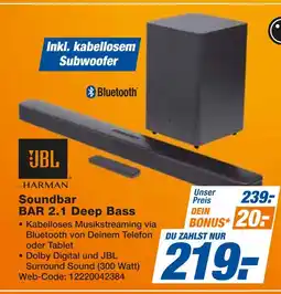 Expert Jbl soundbar bar 2.1 deep bass Angebot