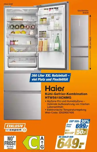 Expert Haier kühl-gefrier-kombination htw5618cnmg Angebot