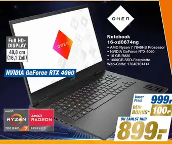 Expert Omen notebook 16-xd0674ng Angebot