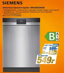 Expert Siemens unterbau-geschirrspüler sn43es06ue Angebot