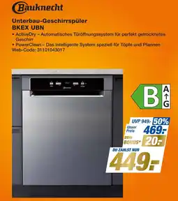 Expert Bauknecht unterbau-geschirrspüler bkex ubn Angebot