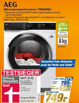 Expert Aeg wärmepumpentrockner tr8swex Angebot