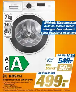 Expert Bosch waschmaschine wge02490 Angebot