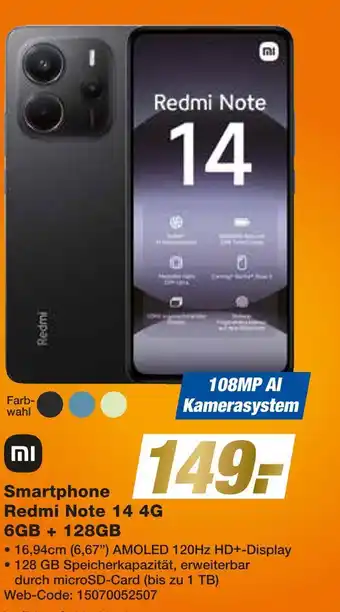 Expert Mi smartphone redmi note 14 4g 6gb + 128gb Angebot