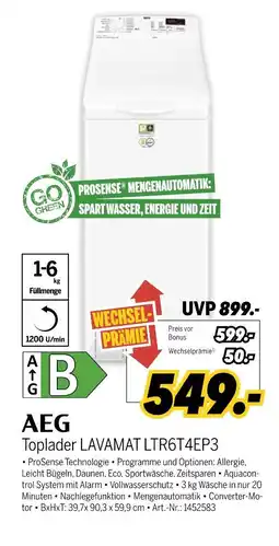MEDIMAX Aeg toplader lavamat ltr6t4ep3 Angebot