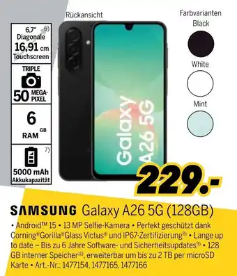 MEDIMAX Samsung smartphone galaxy a26 5g Angebot