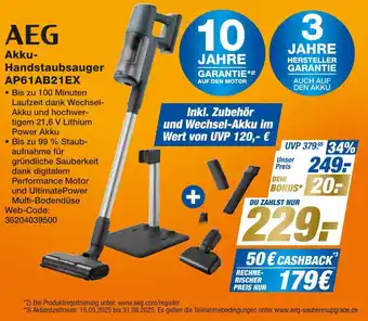 Expert Aeg akku-handstaubsauger ap61ab21ex Angebot