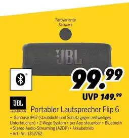 MEDIMAX Jbl portabler lautsprecher flip 6 Angebot