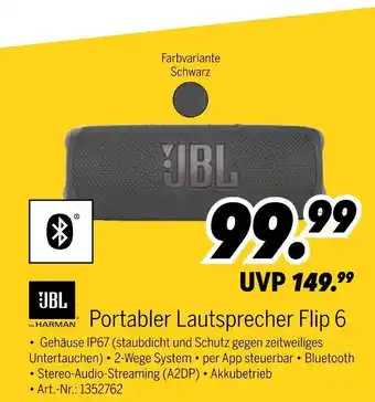 MEDIMAX Jbl portabler lautsprecher flip 6 Angebot