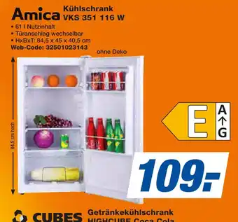 Expert Amica kühlschrank vks 351 116 w Angebot