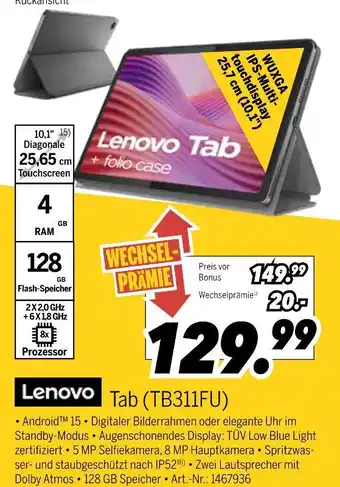 MEDIMAX Lenovo tab (tb311fu) Angebot