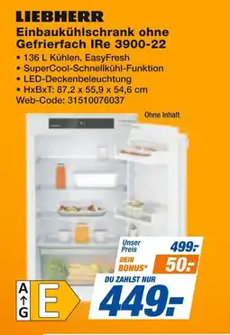Expert Liebherr einbaukühlschrank ohne gefrierfach ire 3900-22 Angebot