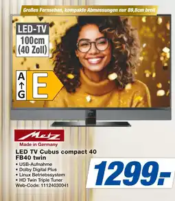 Expert Metz led tv cubus compact 40 fb40 twin Angebot