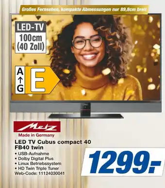 Expert Metz led tv cubus compact 40 fb40 twin Angebot