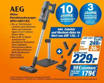 Expert Aeg akku-handstaubsauger ap61ab21ex Angebot