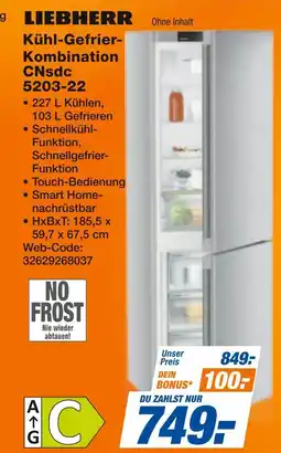 Expert Liebherr kühl-gefrier-kombination cnsdc 5203-22 Angebot