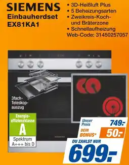 Expert Siemens einbauherdset ex81ka1 Angebot