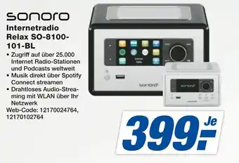 Expert Sonoro internetradio relax so-8100- 101-bl Angebot