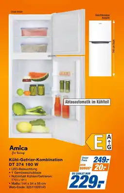 Expert Amica kühl-gefrier-kombination dt 374 160 w Angebot