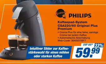 Expert Philips kaffeepad-system csa220/60 original plus premium Angebot