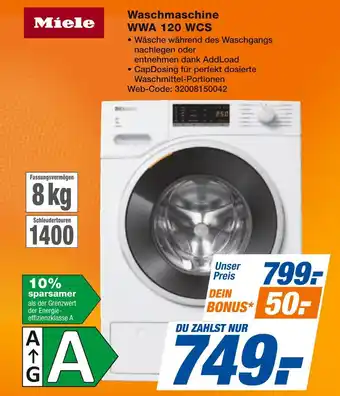 Expert Miele waschmaschine wwa 120 wcs Angebot