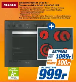 Expert Miele einbauherdset h 2459 e + glaskeramikkochfeld km 6003 lpt Angebot