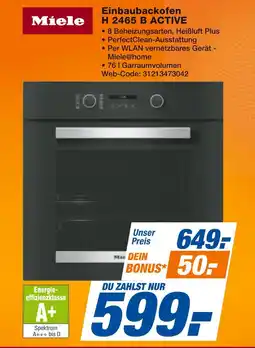 Expert Miele einbaubackofen h 2465 b active Angebot