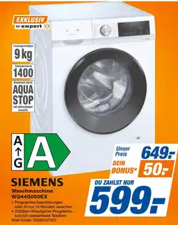 Expert Siemens waschmaschine wg44g000ex Angebot