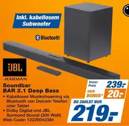 Expert Jbl soundbar bar 2.1 deep bass Angebot