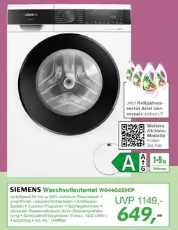 EP Siemens waschvollautomat wg44g2z0ep Angebot
