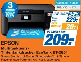 Expert EPSON Multifunktions Tintentankdrucker EcoTank ET-2851 Angebot