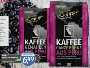 Pro Biomarkt BioTropic Kaffee gemahlen oder ganze Bohne 500g Angebot