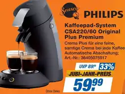 Expert PHILIPS Kaffeepad-System CSA220/60 Original Plus Premium Angebot