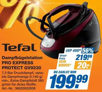 Expert Tefal Dampfbügelstation PRO EXPRESS PROTECT GV9230 Angebot