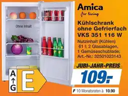 Expert Amica Kühlschrank ohne Gefrierfach VKS 351 116 W Angebot