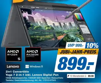 Expert Lenovo 2in1 Convertible Yoga 7 2-in-1 inkl. Lenovo Digital Pen Angebot