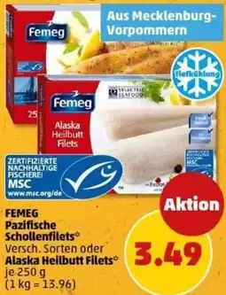 PENNY FEMEG Pazifische Schollenfilets oder Alaska Heilbutt Filets Angebot
