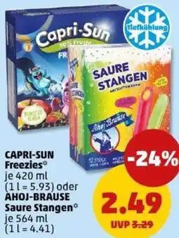 PENNY CAPRI-SUN Freezies oder AHOJ-BRAUSE Saure Stangen Angebot