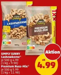PENNY SIMPLY SUNNY Cashewkerne oder Premium Nuss-Mix Angebot