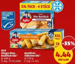 PENNY IGLO Filegro Ofen Backfisch XXL oder Backfisch Stäbchen XXL Angebot