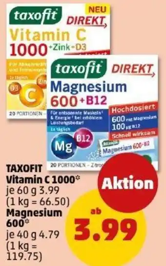 PENNY TAXOFIT Vitamin C 1000 oder Magnesium 600 Angebot