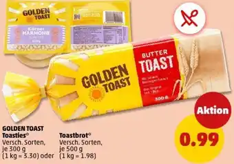 PENNY GOLDEN TOAST Toasties oder Toastbrot Angebot