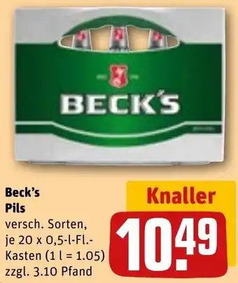 REWE Beck's Pils Angebot