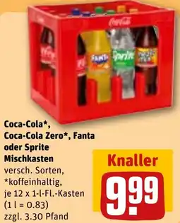 REWE Coca-Cola, Coca-Cola Zero, Fanta oder Sprite Mischkasten Angebot
