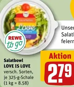 REWE REWE to go Salatbowl LOVE IS LOVE Angebot